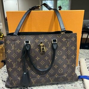 Louis Vuitton Black and Brown Monogram Tote
